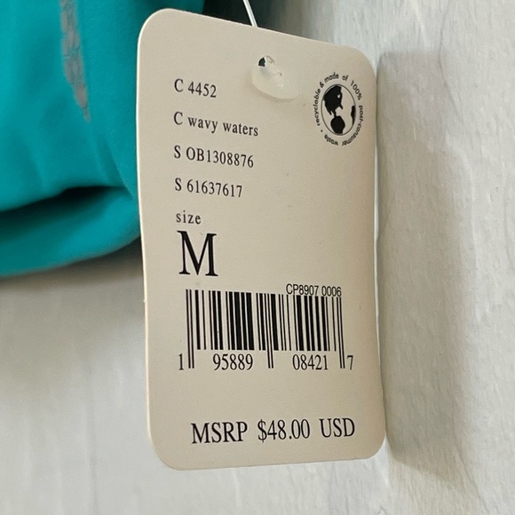 Free People HEARTS AFLUTTER BRAMI in wavy waters size medium - Picture 4 of 6